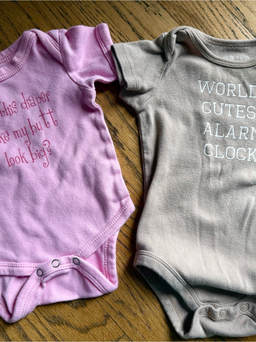 Funny Baby One-Piece Bodysuits (2)- Pink / Taupe